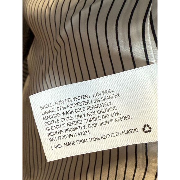 Nili Lotan Women's Size S Black White Plaid Double Breasted Overcoat - Picture 10 of 10